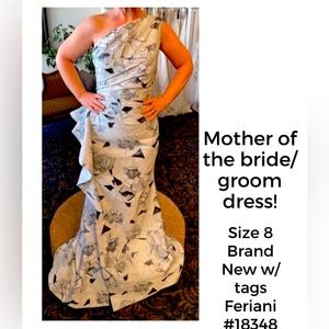 One shoulder special event dress that fits like a glove and very comfortable.